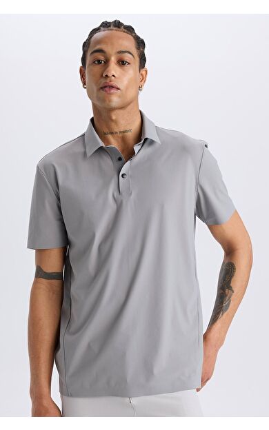 DeFacto DeFactoFit Standart Fit Sporcu Kısa Kollu Polo Tişört D9244AX25SPGR67