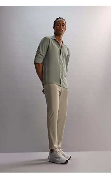 DeFactoFit Slim Fit Dar Kesim Standart Paça Dokuma Pantolon D9247AX25SPBG779