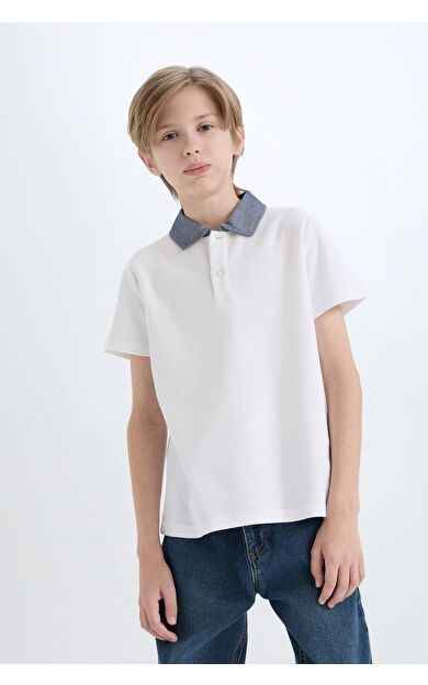 DeFacto Erkek Çocuk Basic Düz Kısa Kollu Polo Tişört D9254A825SMWT34