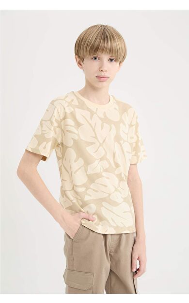 DeFacto Erkek Çocuk Bisiklet Yaka Desenli Kısa Kollu Tişört D9291A825SMBG797