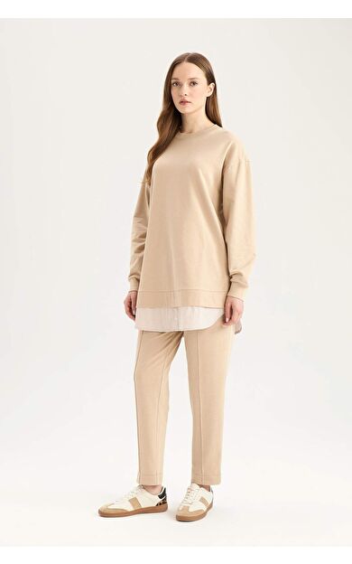 Harem Basic Düz Sweatshirt Kumaşı Pantolon D9363AX25SPBG352