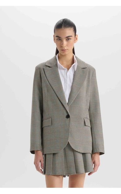 DeFacto Oversize Geniş Kalıp Ceket Yaka Blazer Ceket