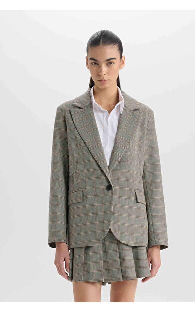 Oversize Geniş Kalıp Ceket Yaka Blazer Ceket