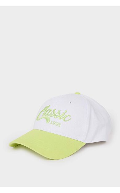 DeFacto Kadın Etiket Baskılı Dokuma Beyzbol Basketbol Şapkası D9473AX25SMGN50