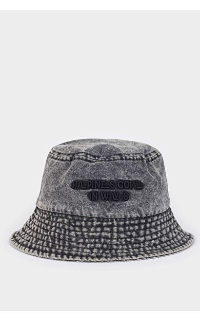 DeFacto Kadın Etiket Baskılı Dokuma Beyzbol Basketbol Şapkası D9478AX25SMBK23