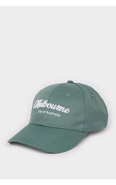 DeFacto Kadın Etiket Baskılı Dokuma Beyzbol Basketbol Şapkası D9482AX25SMGN1