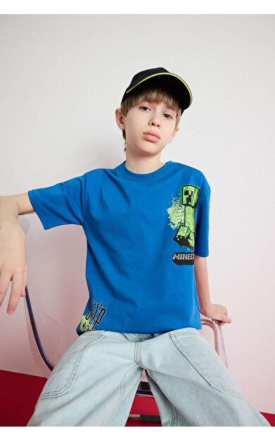 DeFacto Erkek Çocuk Minecraft New Regular Fit Kısa Kollu Tişört