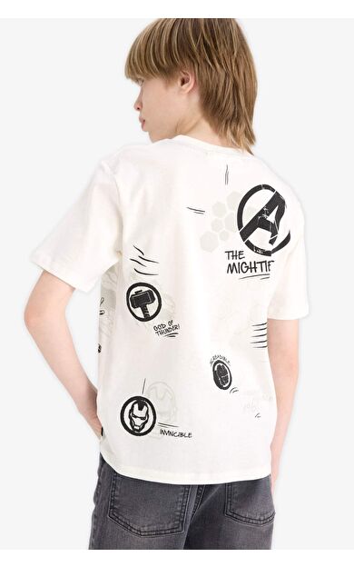 DeFacto Erkek Çocuk Marvel Avengers Bisiklet Yaka Kısa Kollu Tişört D9569A825SMER105