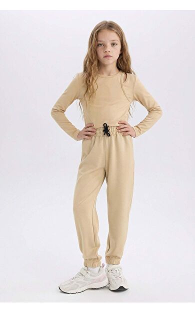 DeFacto Kız Çocuk Beli Lastikli Cepli Jogger Eşofman Altı