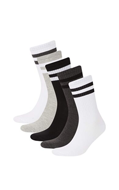 DeFacto Erkek Rahat Lastikli 5'li Pamuklu Uzun Çorap D9655AXNSKR1