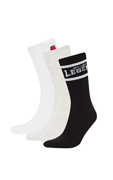 DeFacto Erkek Rahat Lastikli 3'lü Pamuklu Uzun Çorap D9660AXNSKR1