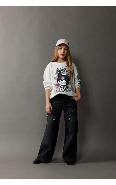 DeFacto Kız Çocuk Wide Leg Kargo Geniş Paça Pamuklu Pantolon D9693A825SPNM36