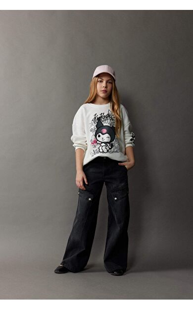 DeFacto Kız Çocuk Wide Leg Kargo Geniş Paça Pamuklu Pantolon D9693A825SPNM36