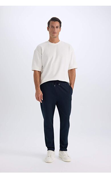 DeFacto Slim Fit Dar Kesim Beli Bağcıklı Twill Eşofman Altı