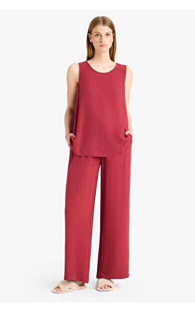 Regular Fit Esnek Belli Bağcıklı Plaj Pantolonu-Fall in Love D9763AX25SMBR285