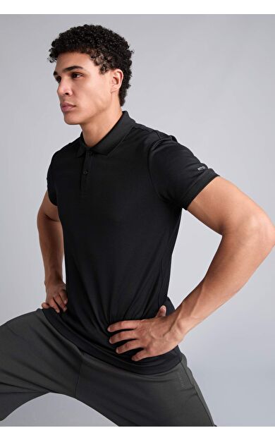 DeFacto Slim Fit Polo Yaka Sporcu Pike Kısa Kollu Tişört