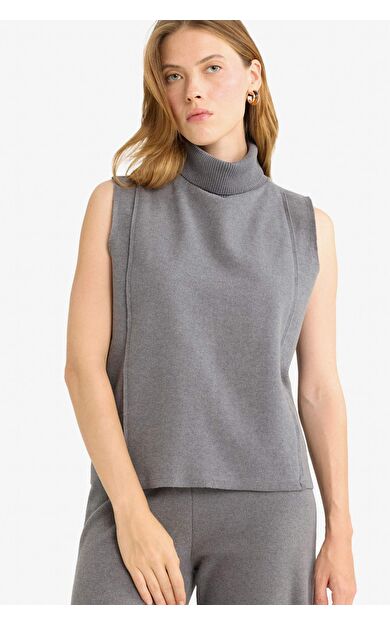 Regular Fit Balıkçı Yaka Triko Atlet