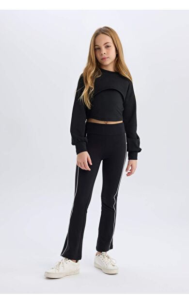 DeFacto Kız Çocuk Esnek Belli Biyeli Uzun Tayt