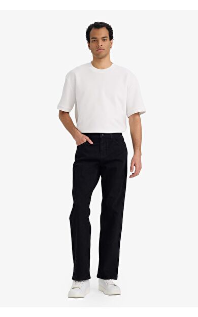 Diago Comfort Fit Yüksek Bel Geniş Paça Düz Paça Jean Pantolon