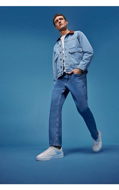 DeFacto Diago Comfort Fit Yüksek Bel Geniş Paça Düz Paça Jean Pantolon