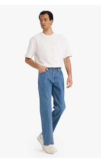 DeFacto Diago Comfort Fit Yüksek Bel Geniş Paça Düz Paça Jean Pantolon