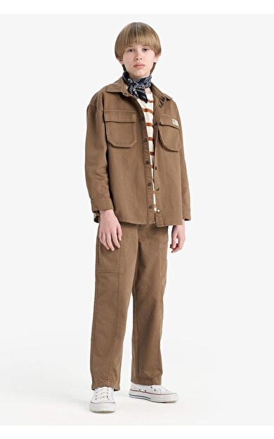 DeFacto Erkek Çocuk Loose Fit Beli Lastikli Twill Pantolon