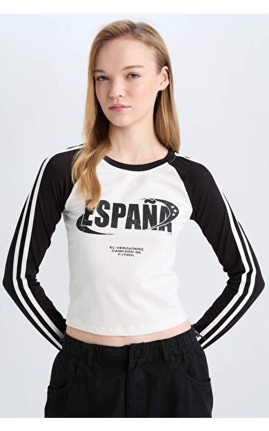 Coool Fitted Fitilli Kaşkorse Uzun Kollu Tişört D9856AX24WNBK81