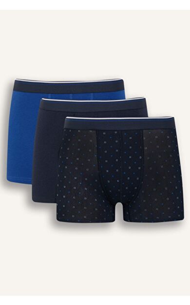 DeFacto Regular Fit Baskılı 3'lü Boxer D9877AX25SMNV135