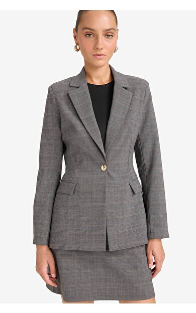 DeFacto Regular Fit Düğmeli Blazer Ceket D9883AX25AUGR401