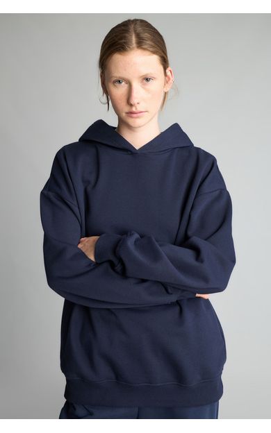 DeFacto Okula Dönüş Relax Fıt Kapüşonlu Basıc Düz Kalın Sweatshirt Kumaşı Sweatshirt Lacivert