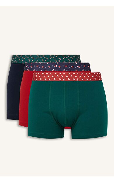 Erkek Yılbaşı Temalı 3'lü Boxer