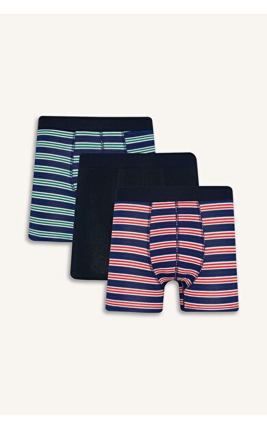 DeFacto Regular Fit Çizgili 3'lü Boxer E0123AX25AUNV135