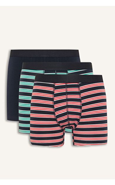 DeFacto Regular Fıt Çizgili 3'lü Boxer