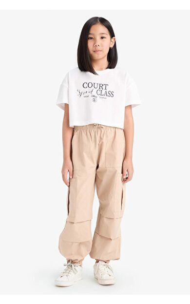 DeFacto Kız Çocuk Paraşüt Kargo Cepli Jogger Paça Pantolon