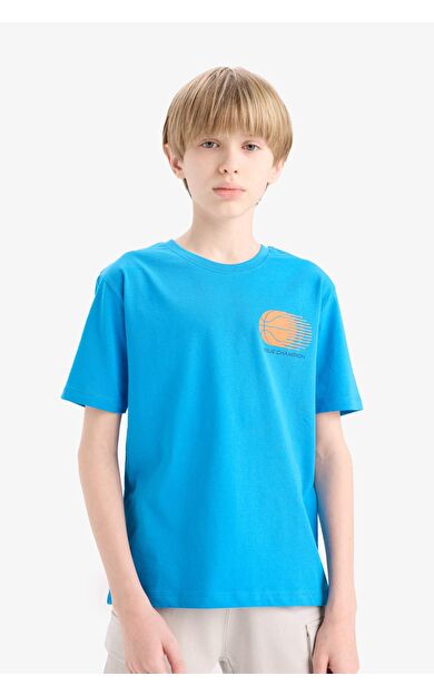 DeFacto Erkek Çocuk Regular Fit Bisiklet Yaka Baskılı Kısa Kollu Tişört E0175A825HSBE168