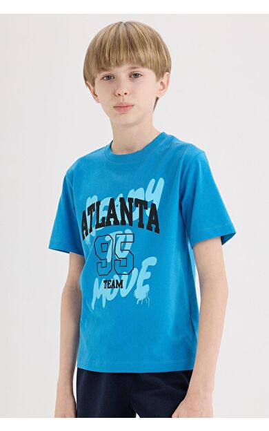 DeFacto Erkek Çocuk Regular Fit Bisiklet Yaka Baskılı Kısa Kollu Tişört E0186A825HSTR276