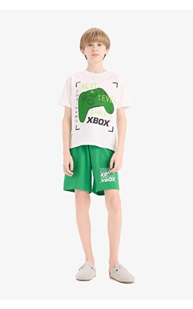 DeFacto Erkek Çocuk Xbox Pijama Takımı Kısa Kollu Üst Beli Lastikli Şort