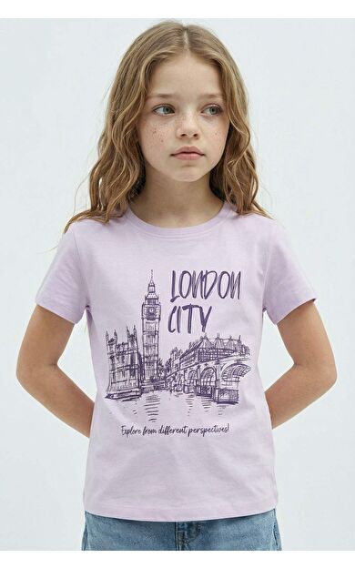 DeFacto Kız Çocuk Regular Fit Bisiklet Yaka Anime Baskılı Kısa Kollu Tişört E0349A825SMPR143