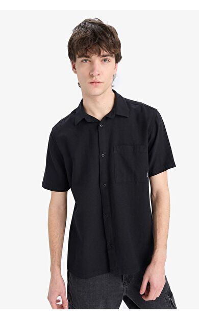 DeFacto Regular Fit Pamuklu Yazlık Kısa Kollu Gömlek E0461AX25SMBK81