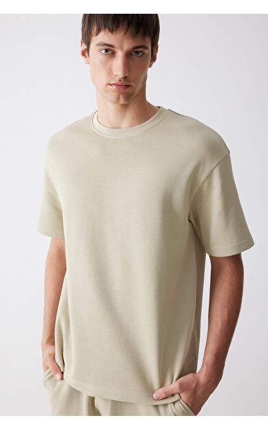 DeFacto Boxy Fit Bisiklet Yaka Kısa Kollu Tişört E0493AX25SMKH142