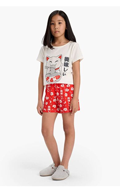 DeFacto Kız Çocuk Regular Fit 2'li Pijama Takımı E0530A825HSER85