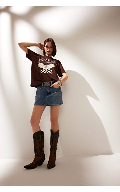 DeFacto Yüksek Bel Jean Şort E0567AX25SMNM28