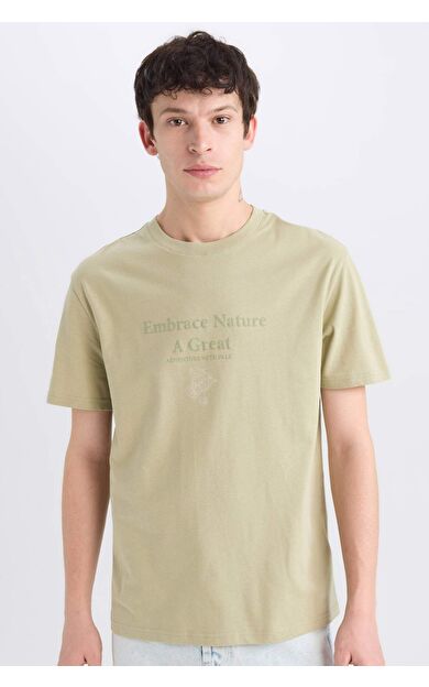 DeFacto Regular Fit Bisiklet Yaka Baskılı Kısa Kollu Tişört E0580AX25SMKH271