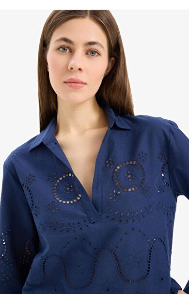 -Fall in Love Regular Fit Brode Plaj Gömleği