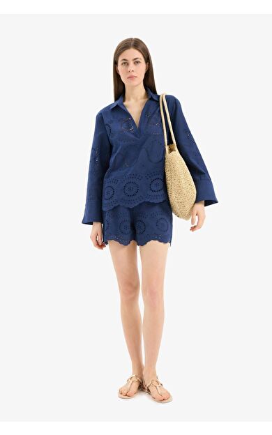 Regular Fit Brode Plaj Şortu-Fall in Love E0599AX25SMNV241