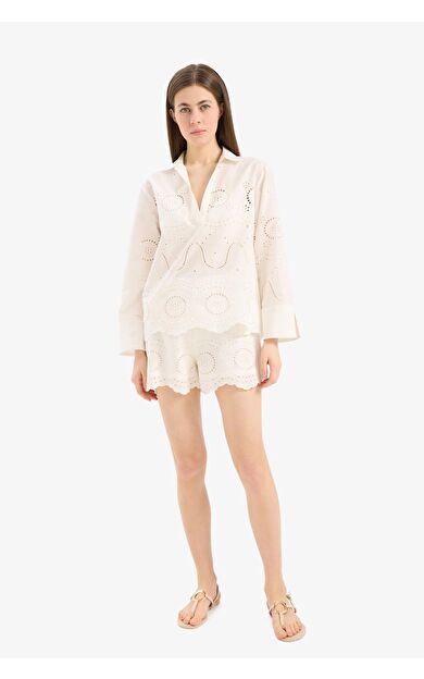 DeFacto Regular Fit Brode Plaj Şortu-Fall in Love E0599AX25SMWT16