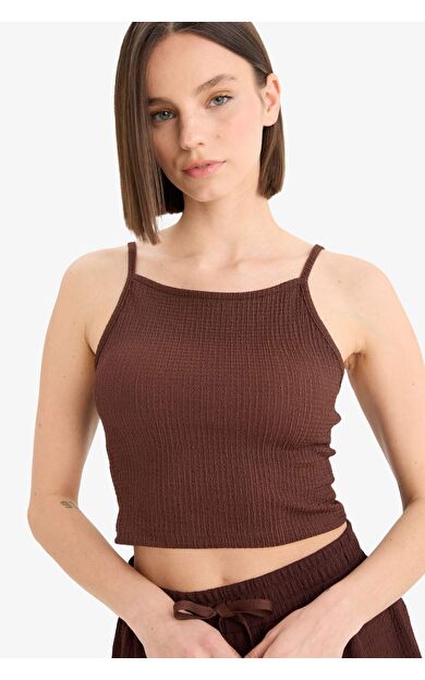 Coool Fitted Basic Düz Bürümcük Askılı Atlet