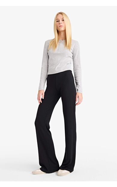 DeFacto Coool Flare Fit Ribana Pantolon E0628AX25AUBK81