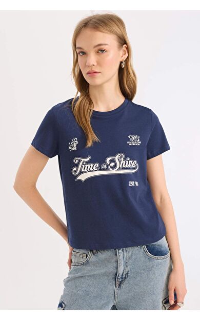 Coool Regular Fit Bisiklet Yaka Baskılı Kısa Kollu Tişört E0632AX25SMNV241