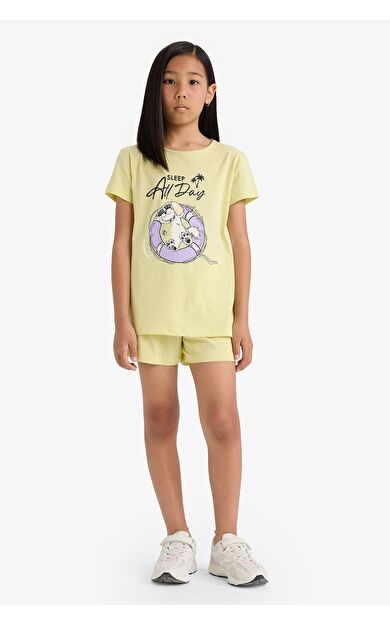 DeFacto Kız Çocuk Regular Fit Baskılı 2'li Pijama Takımı E0666A825HSYL282